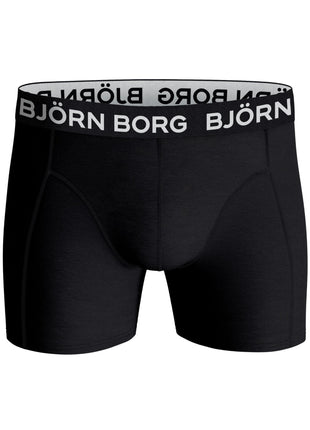 Björn Borg short 3 pack cotton stretch boxer black / print / grey melange heren 9999-1132-90651 Björn Borg boxer lot de 3 cotton stretch boxer black / print / grey melange hommes
