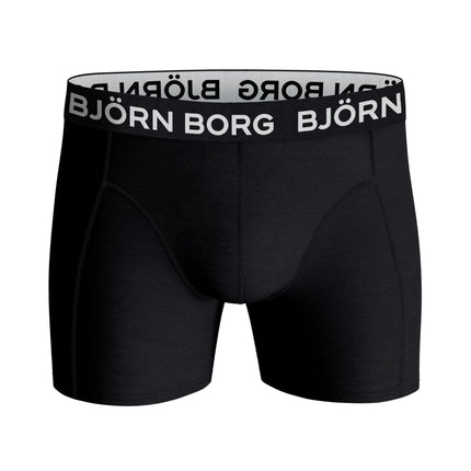 Björn Borg short 3 pack cotton stretch boxer black / print / grey melange heren 9999-1132-90651 Björn Borg boxer lot de 3 cotton stretch boxer black / print / grey melange hommes