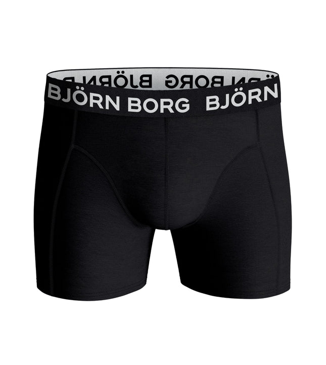 Björn Borg short 3 pack cotton stretch boxer black / print / grey melange heren 9999-1132-90651 Björn Borg boxer lot de 3 cotton stretch boxer black / print / grey melange hommes