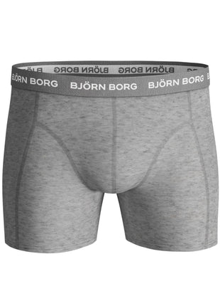 Björn Borg short 3 pack cotton stretch boxer black / print / grey melange heren 9999-1132-90651 Björn Borg boxer lot de 3 cotton stretch boxer black / print / grey melange hommes