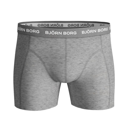 Björn Borg short 3 pack cotton stretch boxer black / print / grey melange heren 9999-1132-90651 Björn Borg boxer lot de 3 cotton stretch boxer black / print / grey melange hommes