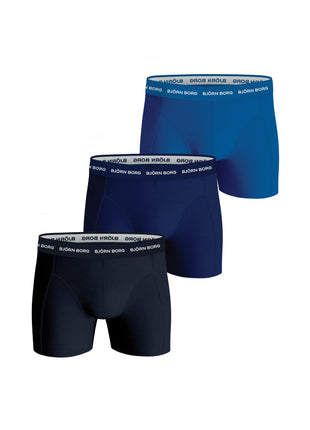 Björn Borg short 3 pack cotton stretch boxer navy blue / dark blue / blue heren 10004232-MP003 Björn Borg boxer lot de 3 cotton stretch boxer navy blue / dark blue / blue hommes
