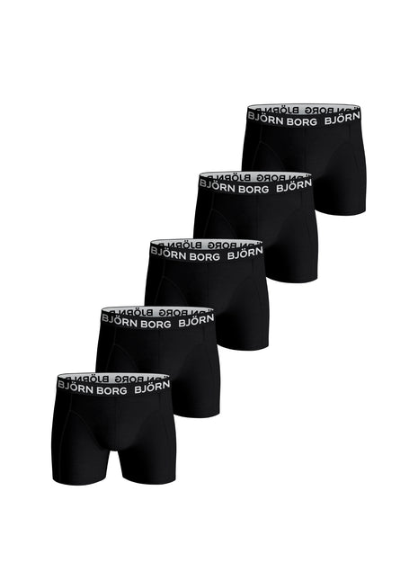 Björn Borg short 5 pack cotton stretch boxer black heren 10004237-MP001 Björn Borg boxer lot de 5 cotton stretch boxer black hommes
