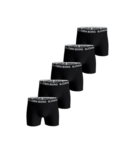 Björn Borg short 5 pack cotton stretch boxer black heren 10004237-MP001 Björn Borg boxer lot de 5 cotton stretch boxer black hommes
