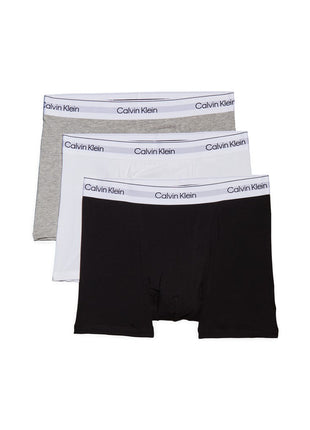 Calvin Klein short 3 pack icon cotton stretch relaxed fit trunks black grey white heren