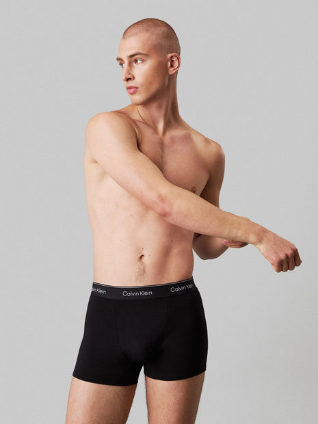 Calvin Klein short 3 pack icon cotton stretch relaxed fit trunks black heren