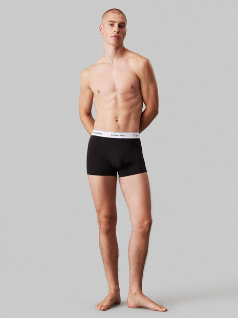 Calvin Klein boxer lot de 3 icon cotton stretch relaxed fit trunks noir, glacier, blue bell hommes