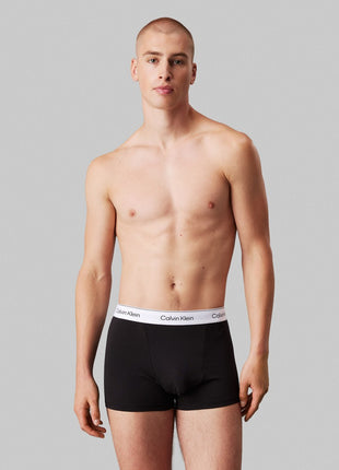 Calvin Klein boxer lot de 3 icon cotton stretch relaxed fit trunks noir, glacier, blue bell hommes