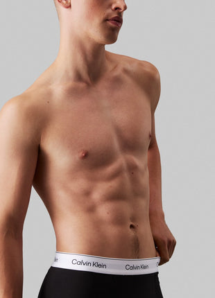 Calvin Klein boxer lot de 3 icon cotton stretch relaxed fit trunks noir, glacier, blue bell hommes