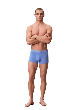 Calvin Klein short 3 pack icon cotton stretch low rise trunks black / glacier / blue bell heren