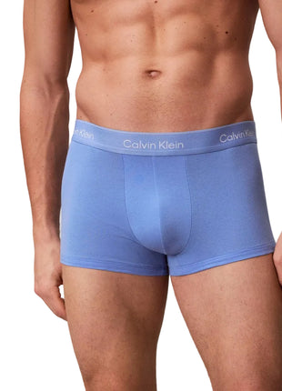 Calvin Klein short 3 pack icon cotton stretch low rise trunks black / glacier / blue bell heren