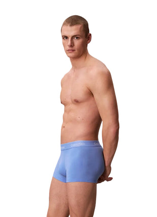 Calvin Klein short 3 pack icon cotton stretch low rise trunks black / glacier / blue bell heren