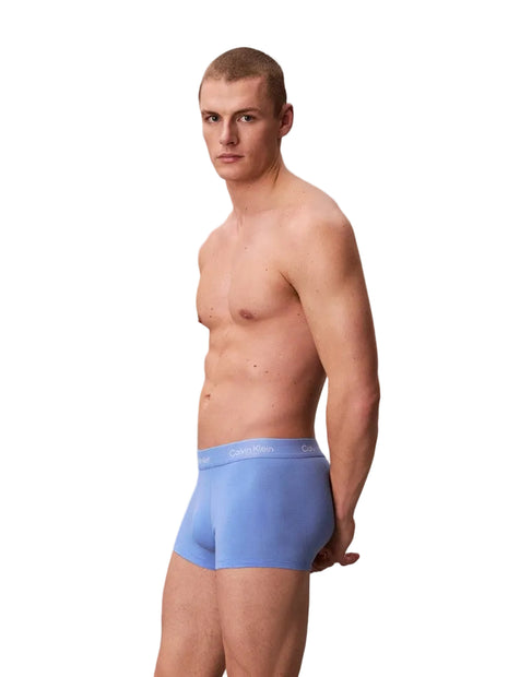 Calvin Klein short 3 pack icon cotton stretch low rise trunks black / glacier / blue bell heren