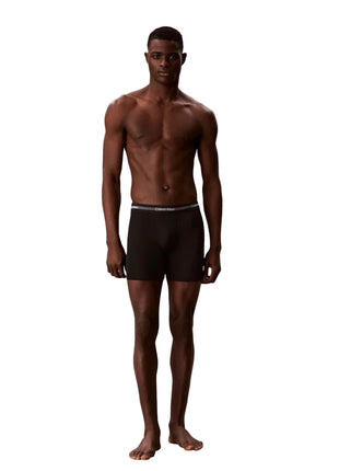 Calvin Klein short 3 pack icon active mesh boxer briefs long black heren