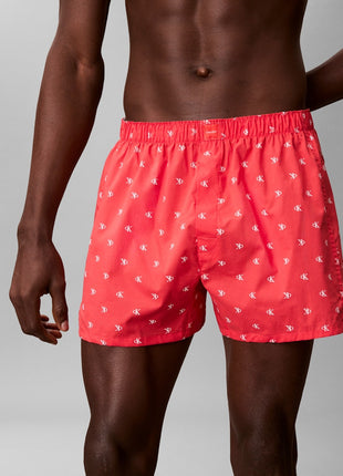 Calvin klein caleçon lot de 3 boxers trad shoreline / punch pink / blue hommes