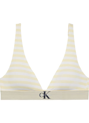Calvin Klein bh topje ck graphic lightly lined triangle bra cent stripe anise flower dames LV00QF8703-6WC Calvin Klein brassière ck graphic lightly lined triangle bra cent stripe anise flower femmes