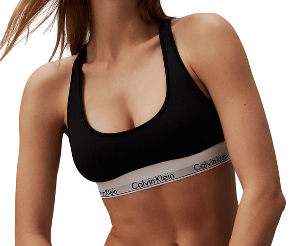 Calvin Klein bra top icon cotton modal unlined bralette black