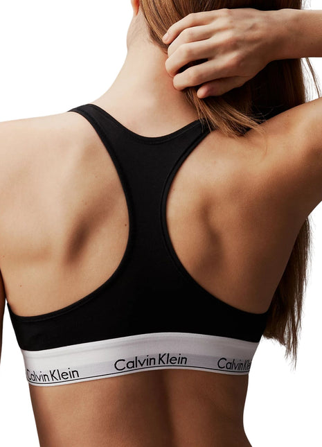 Calvin Klein bh topje icon cotton modal unlined bralette black dames 0000F3785E-001 Calvin Klein brassière icon cotton modal unlined bralette black femmes