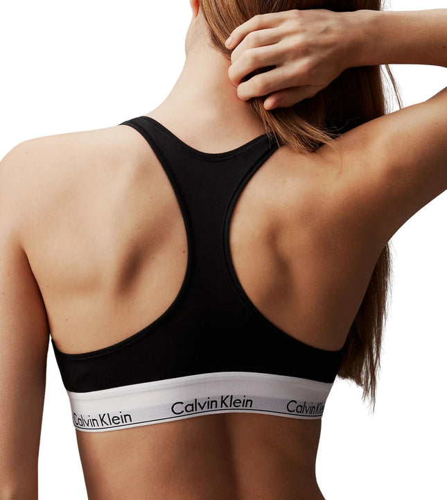 Calvin Klein bh topje icon cotton modal unlined bralette black dames 0000F3785E-001 Calvin Klein brassière icon cotton modal unlined bralette black femmes
