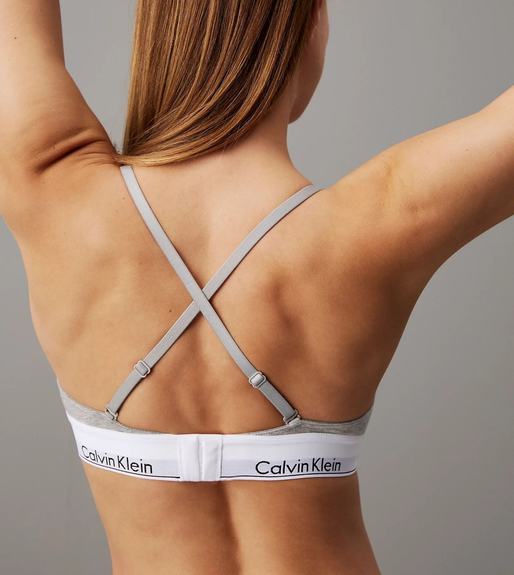Calvin Klein brassière modern cotton unlined triangle bra grey