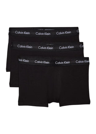 Calvin Klein short 3 pack cotton stretch low rise trunks black heren 0000U2664G-XWB Calvin Klein boxer 3 pack cotton stretch low rise trunks black hommes