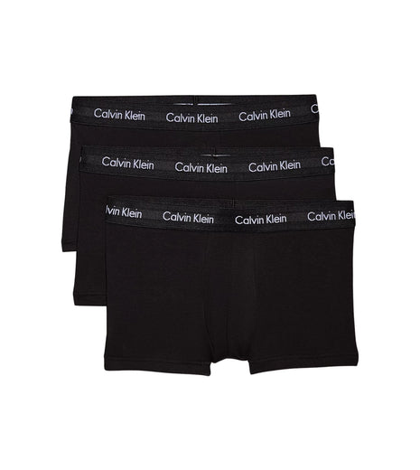 Calvin Klein short 3 pack cotton stretch low rise trunks black heren 0000U2664G-XWB Calvin Klein boxer 3 pack cotton stretch low rise trunks black hommes