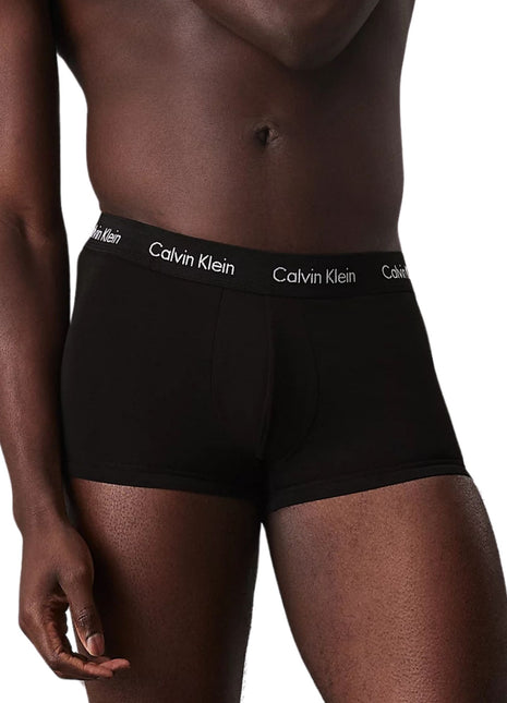Calvin Klein short 3 pack cotton stretch low rise trunks black heren 0000U2664G-XWB Calvin Klein boxer 3 pack cotton stretch low rise trunks black hommes