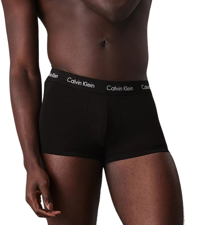 Calvin Klein short 3 pack cotton stretch low rise trunks black heren 0000U2664G-XWB Calvin Klein boxer 3 pack cotton stretch low rise trunks black hommes