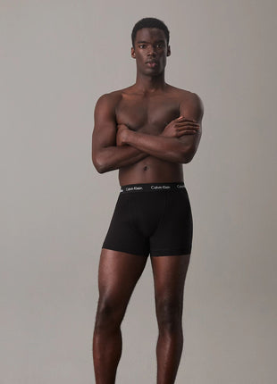 Calvin Klein short 3 pack cotton stretch trunks black / cobalt water / blue shadow heren 0000U2662G-4KU Calvin Klein boxer 3 pack cotton stretch trunks black / cobalt water / blue shadow hommes