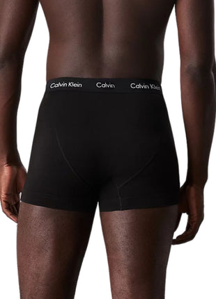 Calvin Klein short 3 pack cotton stretch trunks black / cobalt water / blue shadow heren 0000U2662G-4KU Calvin Klein boxer 3 pack cotton stretch trunks black / cobalt water / blue shadow hommes