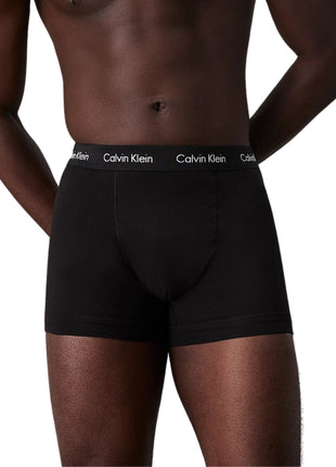 Calvin Klein short 3 pack cotton stretch trunks black / cobalt water / blue shadow heren 0000U2662G-4KU Calvin Klein boxer 3 pack cotton stretch trunks black / cobalt water / blue shadow hommes