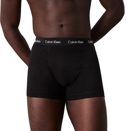 Calvin Klein short 3 pack cotton stretch trunks black / cobalt water / blue shadow heren 0000U2662G-4KU Calvin Klein boxer 3 pack cotton stretch trunks black / cobalt water / blue shadow hommes