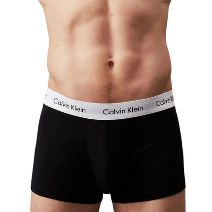 Calvin Klein short 3 pack cotton stretch trunks black / grey heather / white heren 0000U2662G-998 Calvin Klein boxer 3 pack cotton stretch trunks black / grey heather / white hommes