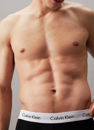 Calvin Klein short 3 pack cotton stretch trunks black / grey heather / white heren 0000U2662G-998 Calvin Klein boxer 3 pack cotton stretch trunks black / grey heather / white hommes