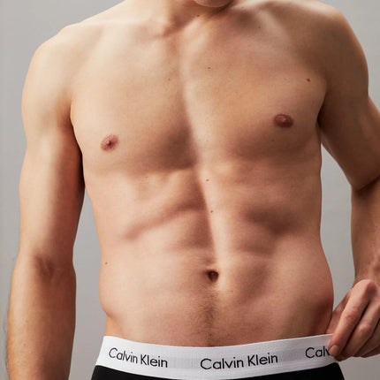 Calvin Klein short 3 pack cotton stretch trunks black / grey heather / white heren 0000U2662G-998 Calvin Klein boxer 3 pack cotton stretch trunks black / grey heather / white hommes