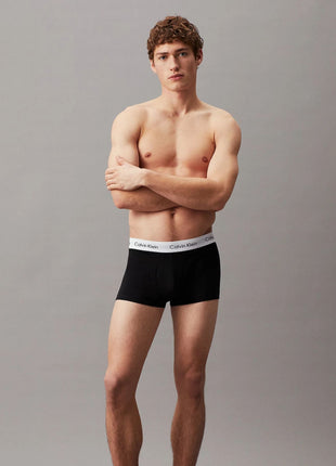 Calvin Klein short 3 pack cotton stretch trunks black / grey heather / white heren 0000U2662G-998 Calvin Klein boxer 3 pack cotton stretch trunks black / grey heather / white hommes