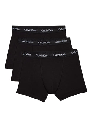 Calvin Klein short 3 pack cotton stretch trunks black heren 0000U2662G-XWB Calvin Klein boxer 3 pack cotton stretch trunks black hommes