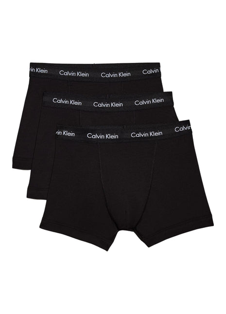 Calvin Klein short 3 pack cotton stretch trunks black heren 0000U2662G-XWB Calvin Klein boxer 3 pack cotton stretch trunks black hommes