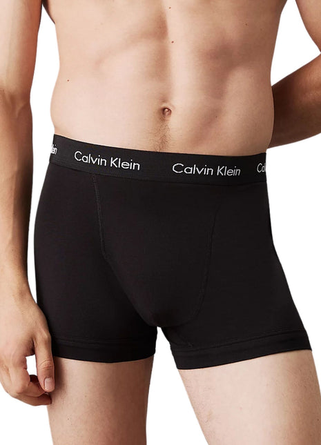 Calvin Klein short 3 pack cotton stretch trunks black heren 0000U2662G-XWB Calvin Klein boxer 3 pack cotton stretch trunks black hommes