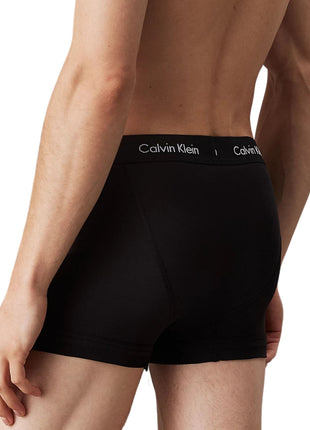 Calvin Klein short 3 pack cotton stretch trunks black heren 0000U2662G-XWB Calvin Klein boxer 3 pack cotton stretch trunks black hommes