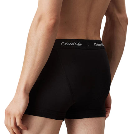 Calvin Klein short 3 pack cotton stretch trunks black heren 0000U2662G-XWB Calvin Klein boxer 3 pack cotton stretch trunks black hommes