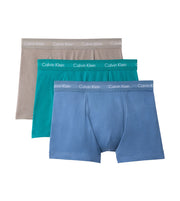 Calvin Klein boxer lot de 3 cotton stretch trunks driftwood / moonlight blue / fanfare hommes