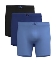 Calvin Klein boxer lot de 3 graphic monogram cotton stretch boxer briefs black / blue river fog / blue river hommes