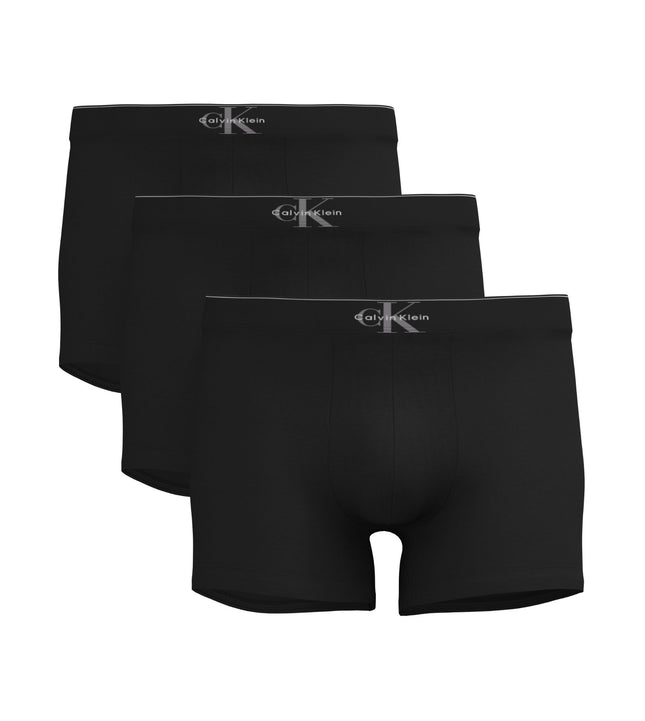 Calvin Klein short 3 pack graphic monogram cotton stretch trunks black heren LV00NB4472-UB1 Calvin Klein boxer lot de 3 graphic monogram cotton stretch trunks black hommes