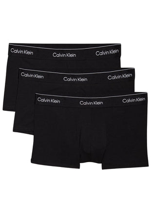Calvin Klein short 3 pack icon cotton stretch low rise trunks black heren LV00NB4389-TM6 Calvin Klein boxer lot de 3 icon cotton stretch low rise trunks black hommes
