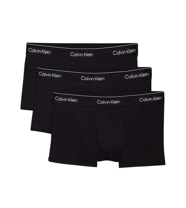 Calvin Klein short 3 pack icon cotton stretch low rise trunks black heren LV00NB4389-TM6 Calvin Klein boxer lot de 3 icon cotton stretch low rise trunks black hommes
