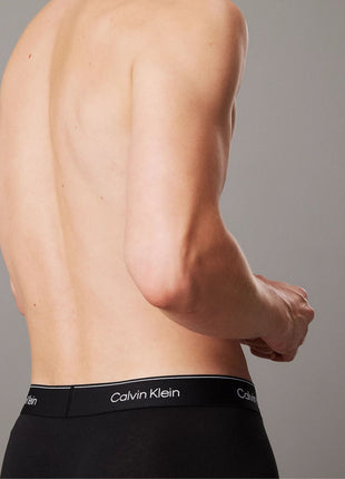 Calvin Klein short 3 pack icon cotton stretch low rise trunks black heren LV00NB4389-TM6 Calvin Klein boxer lot de 3 icon cotton stretch low rise trunks black hommes