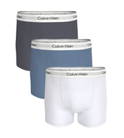 Calvin Klein boxer lot de 3 icon cotton stretch relaxed fit trunks white / blue tulip / turbulence hommes