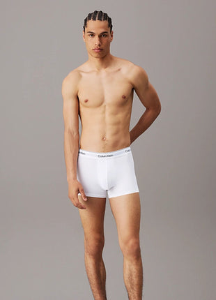 Calvin Klein short 3 pack icon cotton stretch trunks grey heather / white / black heren LV00NB4392-MP1 Calvin Klein boxer lot de 3 icon cotton stretch trunks grey heather / white / black hommes