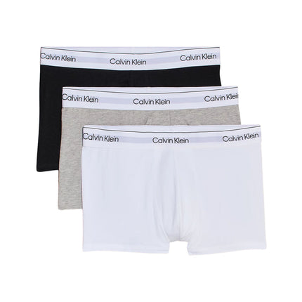 Calvin Klein short 3 pack icon cotton stretch trunks grey heather / white / black heren LV00NB4392-MP1 Calvin Klein boxer lot de 3 icon cotton stretch trunks grey heather / white / black hommes